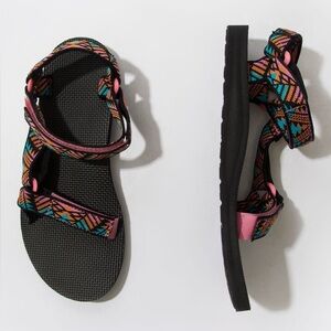 Teva Women's Geometric Strap Sandals - Pink, Turquoise, Black